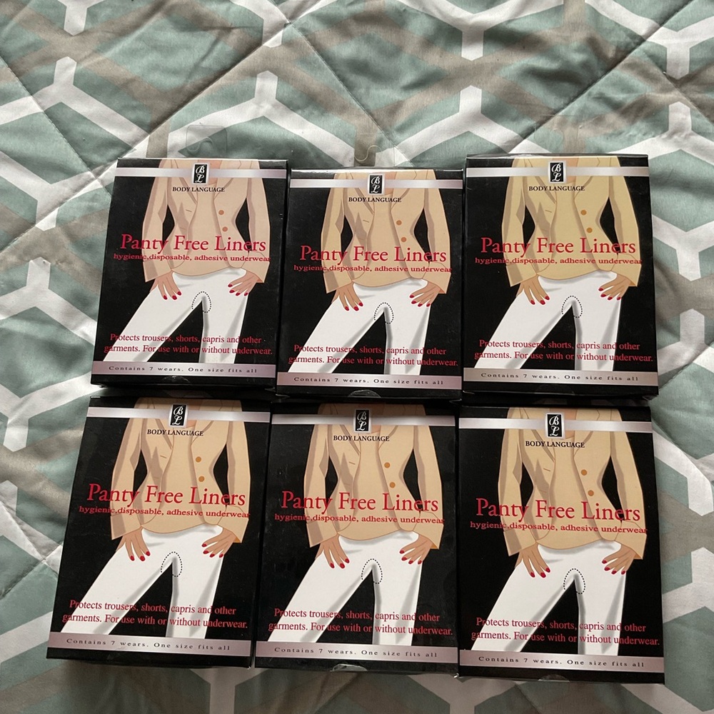 Body Language Panty Free Liners in Black and Cream